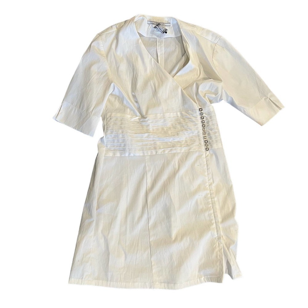 Noel Asmar Gracie Double Vent White Uniform Tunic Top Sz S